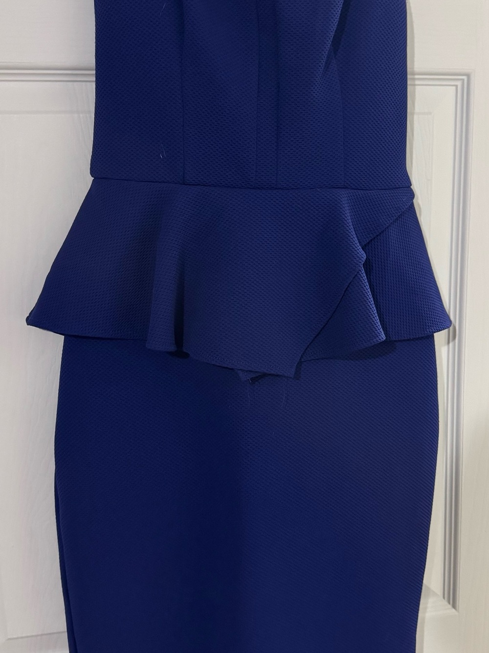 Bisou Bisou Strapless Royal Blue Peplum Sheath Dress